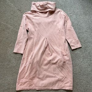 Tyler Boe Knit Cowl Neck 3/4 Sleeve Dress - Light Pink